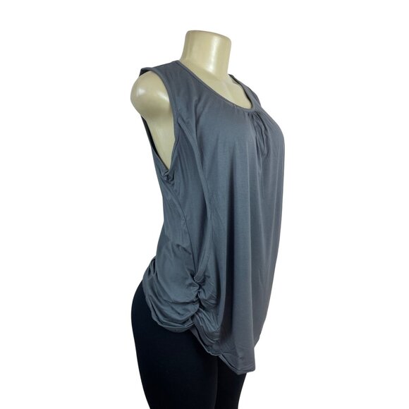 Smallshow Maternity Sleeveless Side Ruched Tank Top Gray Sz L - New - Picture 2 of 9